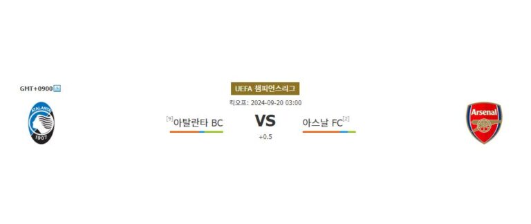 2024-09-20 UEFA 챔피언스리그: 아탈란타 BC vs 아스날 FC 경기 분석