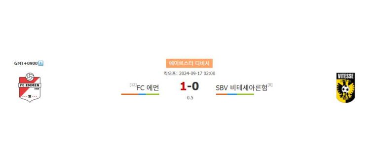 에먼 vs 비테세아른험: 2024년 9월 17일 에르스터 디비시 분석