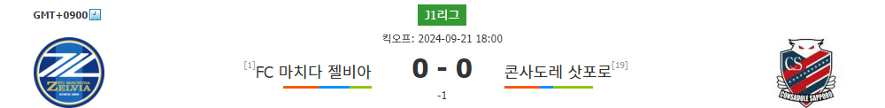 J1리그 2024-09-21 FC 마치다 젤비아 vs 콘사도레 삿포로: 승리의 향방은?