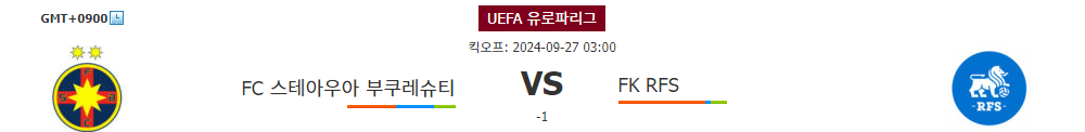 UEFA 유로파리그 2024-09-27 03:00 FC 스테아우아 부쿠레슈티 vs FK RFS: 루마니아 명문의 위용과 라트비아 강호의 도전