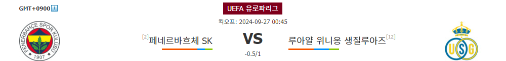 페네르바흐체 SK vs 루아얄 위니옹 생질루아즈, UEFA 유로파리그 승부 예측: 홈팀의 우세가 점쳐지는 이유