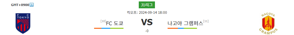 J1리그 2024-09-14 18:00 FC 도쿄 vs 나고야 그램퍼스 경기 분석: 컨디션 난항 속 펼쳐지는 팽팽한 승부