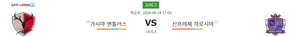 J1리그 2024-09-14 가시마 앤틀러스 vs 산프레체 히로시마: 승점 경쟁의 열기가 뜨거운 빅매치 예상