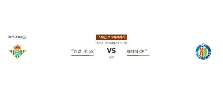 스페인 프리메라리가 분석: 레알 베티스 vs 헤타페 CF, 승리는 누구에게?