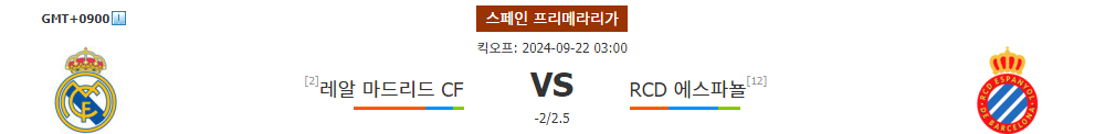 스페인 프리메라리가 2024-09-22 03:00 레알 마드리드 CF vs RCD 에스파뇰 경기 분석: 승리는 누구에게?