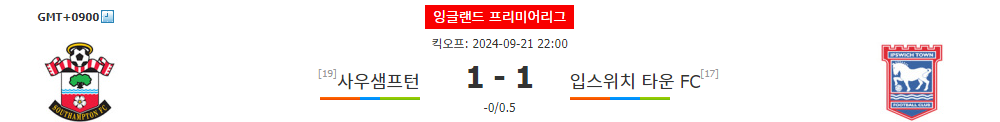 잉글랜드 프리미어리그 2024-09-21 22:00 사우샘프턴 vs 입스위치 타운 FC: 뜨거운 승부 예상!