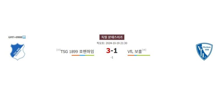 【오늘토토무료픽】분데스리가 분석: TSG 1899 호펜하임 vs VfL 보훔, 승리는 누구에게?