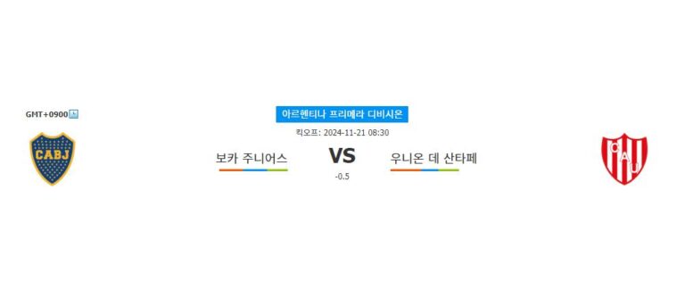 【토토픽스터】아르헨티나 프리메라 디비시온 분석: 보카 주니어스 vs 우니온 데 산타페 – 승리의 향방은?