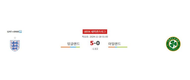 【토토분석】잉글랜드 vs 아일랜드: UEFA 네이션스리그 승부 예측 및 분석 – 압도적인 승리를 거둘 잉글랜드?