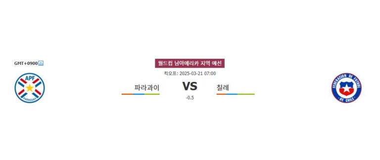 【스포츠분석】파라과이 vs 칠레: 2025년 3월 21일 월드컵 남미 예선 승부 예측 및 분석 ＊스포츠팁팁