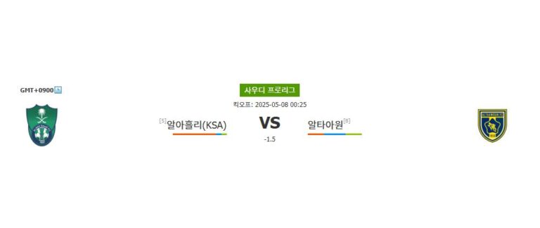 축구분석|사우디 프로리그 분석: 알아흘리 vs 알타아원 – 승리의 향방은?