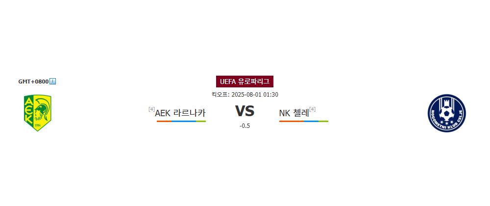 AEK 라르나카 | NK 첼레 | 2025-08-01 01:30:00 | UEFA 유로파리그 | 스포츠분석